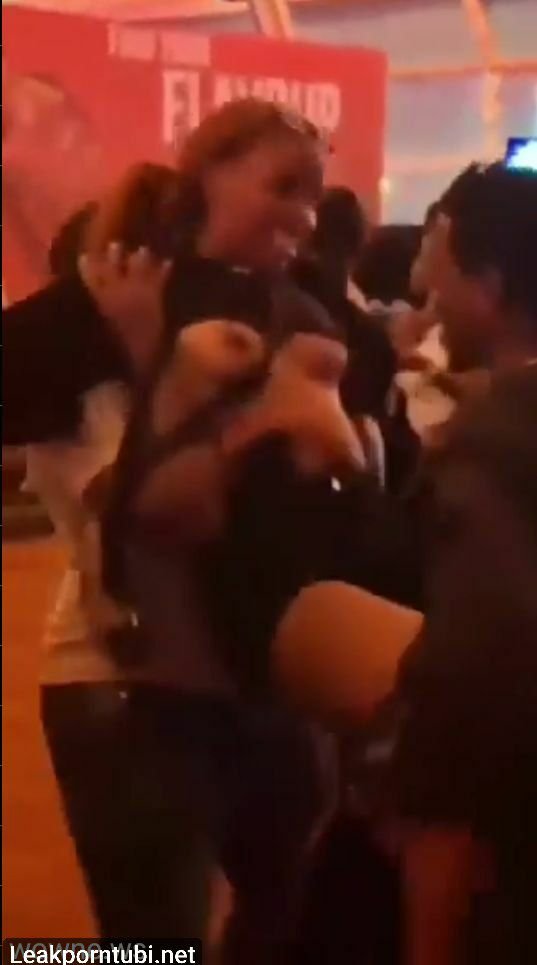 Girl Showing Breasts In Public In An African Club 